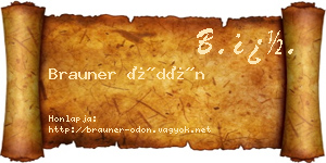 Brauner Ödön névjegykártya